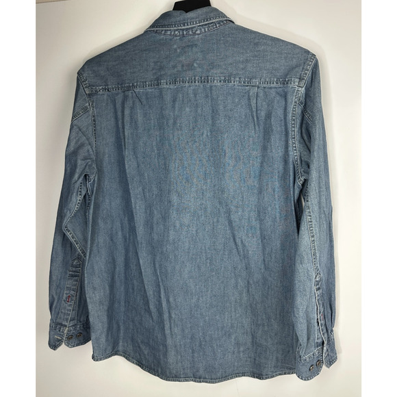 L.L. Bean Button Down Denim Pocket Shirt Long Sleeve Cotton Top Men's Size M - Picture 10 of 12